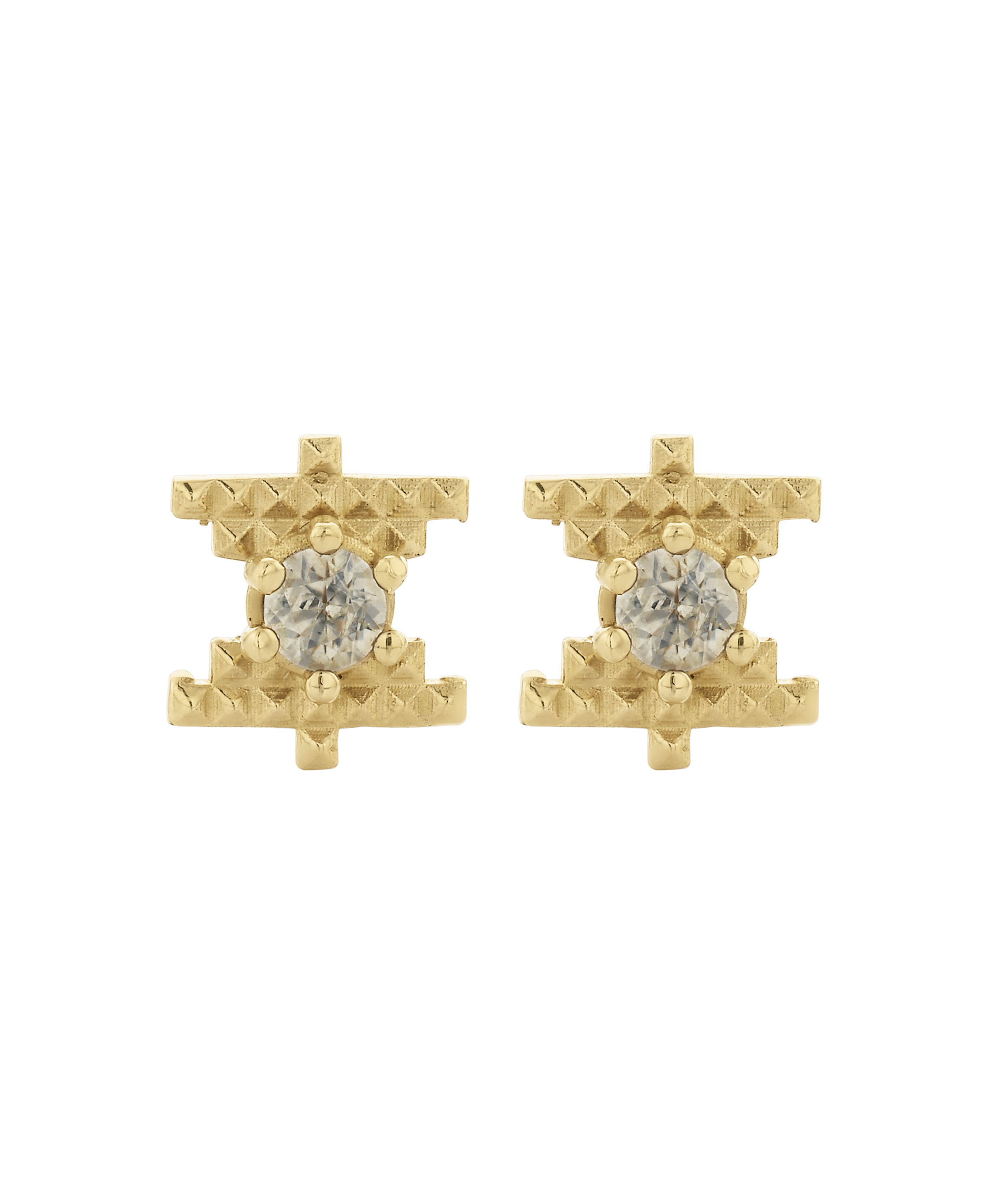 Inti Studs - 22k Gold Vermeil, Peach Zircon