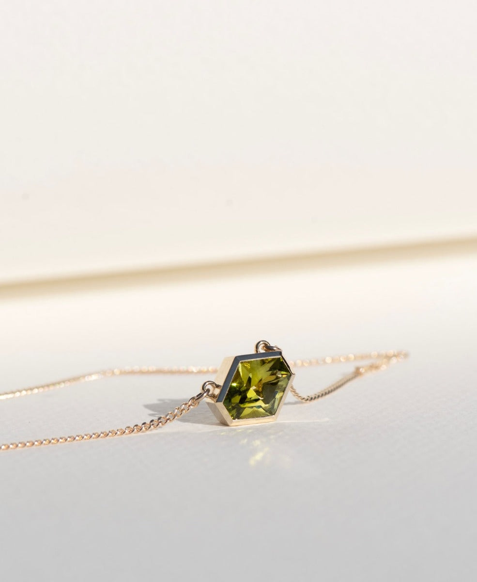 One of a Kind 443 - 9k Yellow Gold, Green Tourmaline