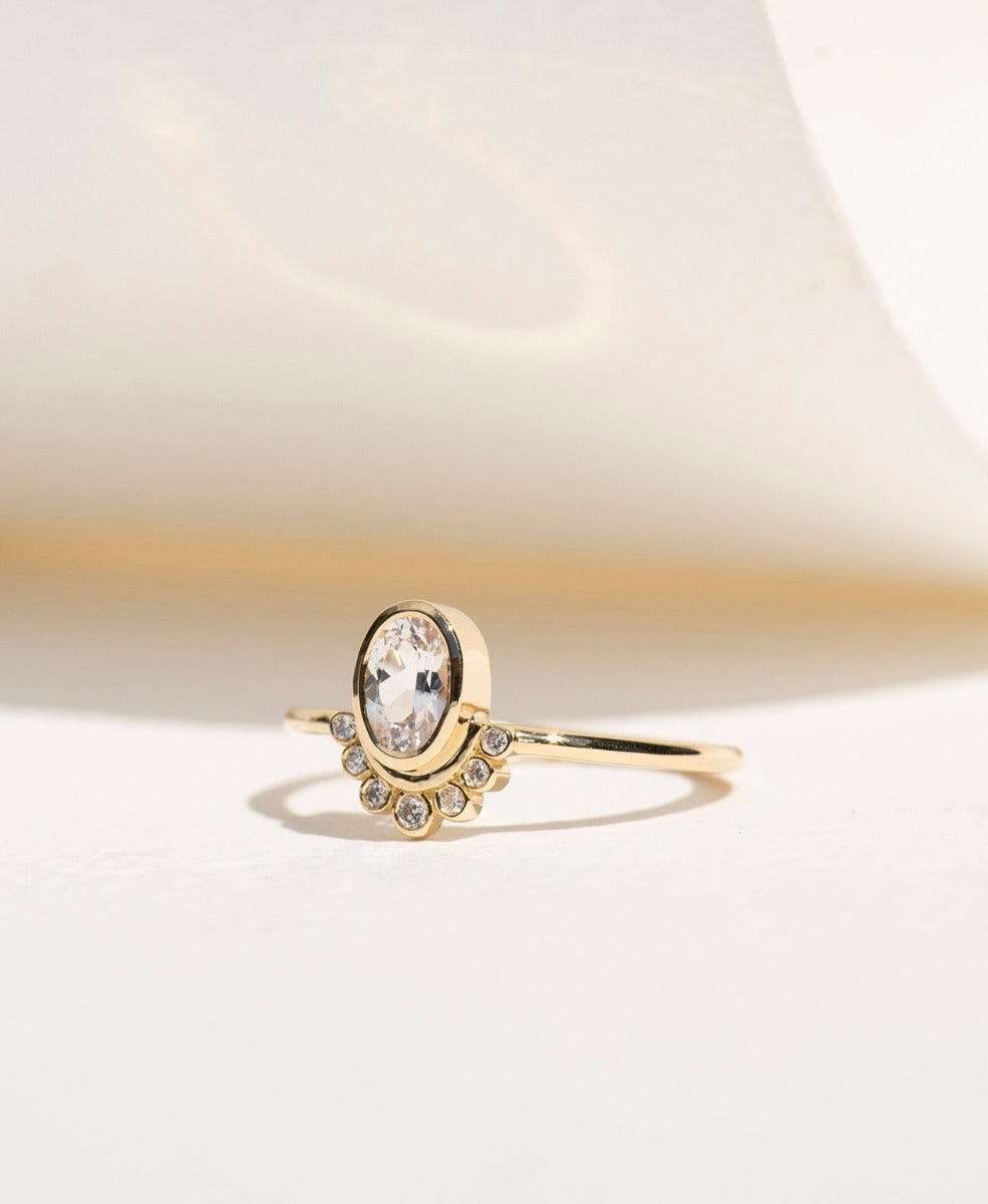 One of a Kind 464 - 18k Yellow Gold, White Sapphire