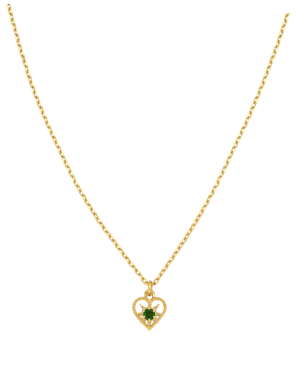 Kind Heart Necklace - 22k Gold Vermeil, Chrome Diopside