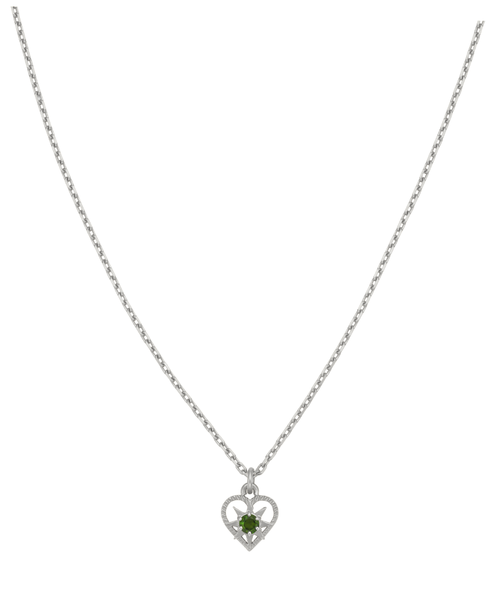 Kind Heart Necklace - 925 Sterling Silver, Chrome Diopside