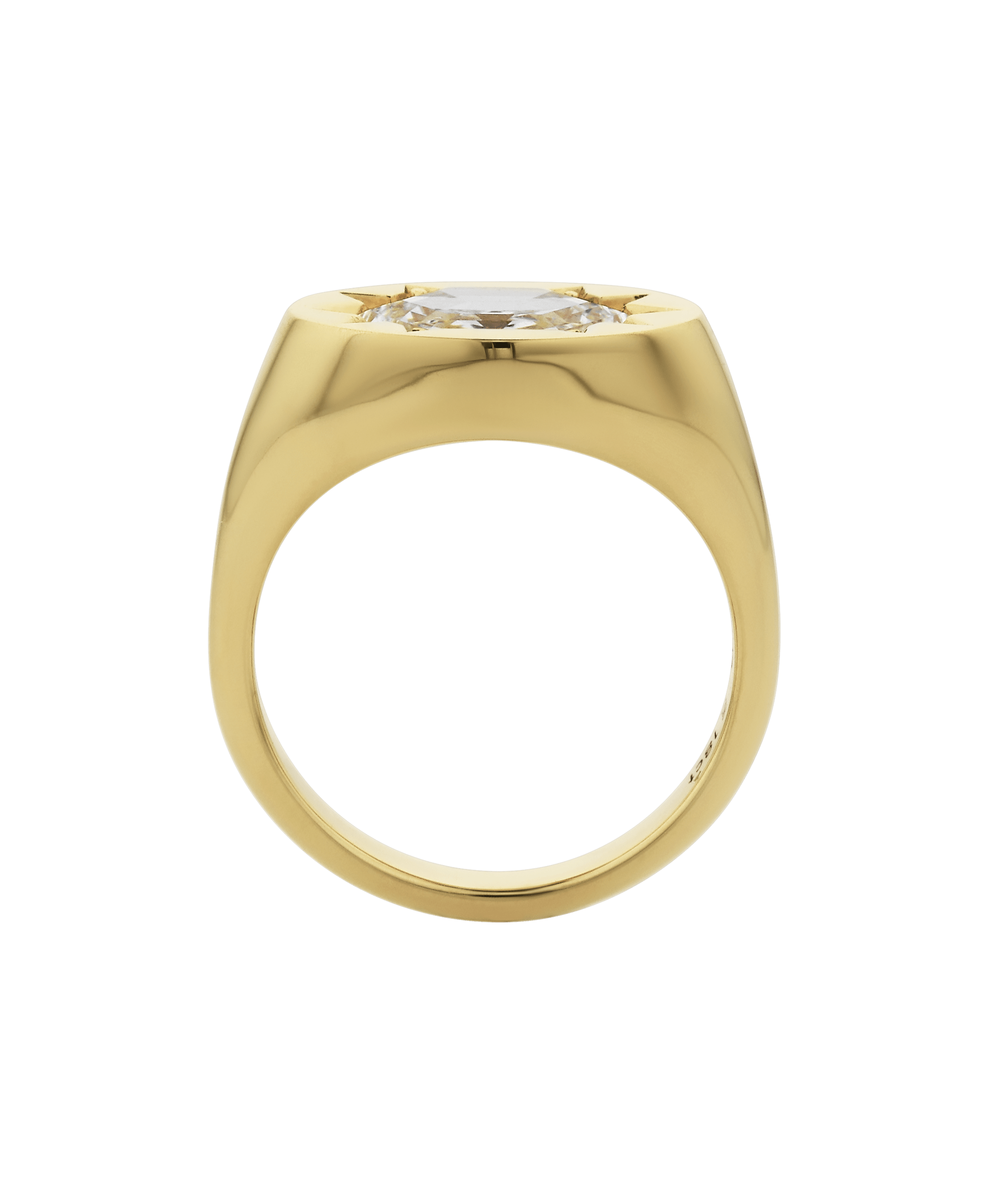 Lennon Signet - 18k Yellow Gold, Hexagonal Mixed Cut Lab Grown Diamond 1.62 carat