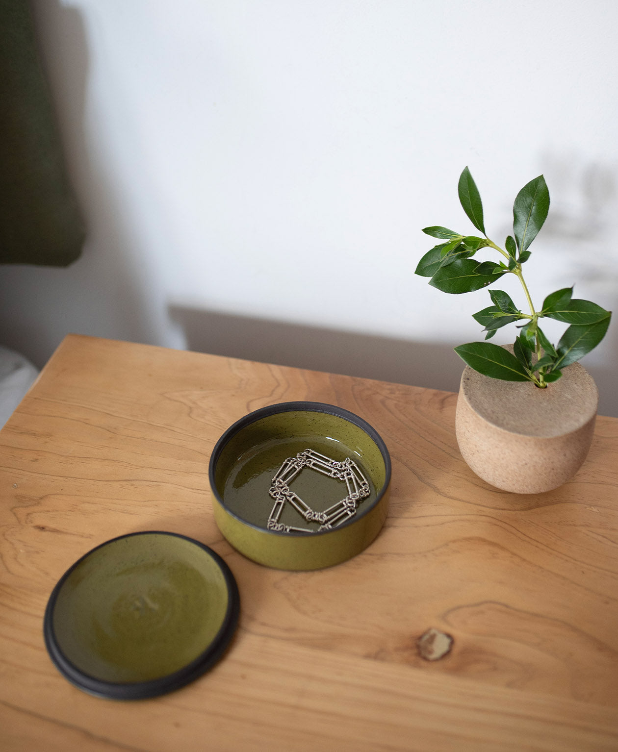 Ceramic Jewellery Box - Tōtara Green