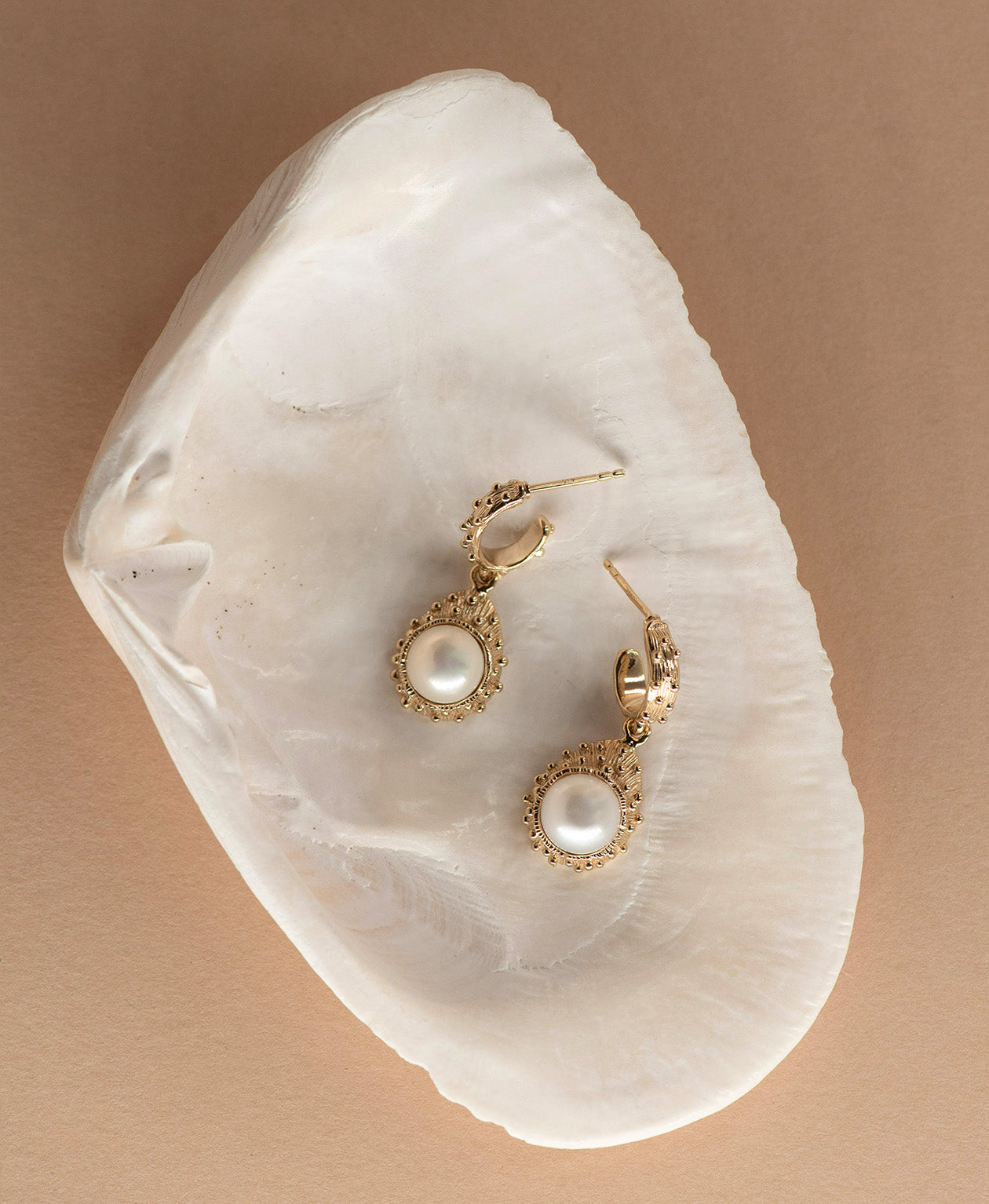 Lulu Earrings - 22k Gold Vermeil, Pearl