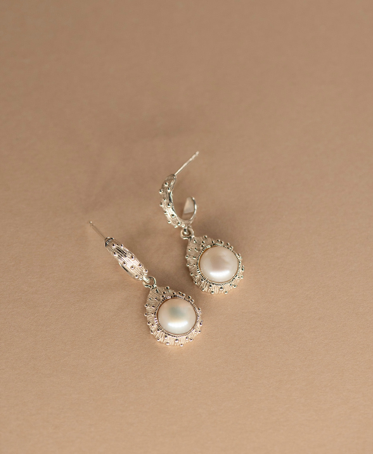 Lulu Earrings - 925 Sterling Silver, Pearl