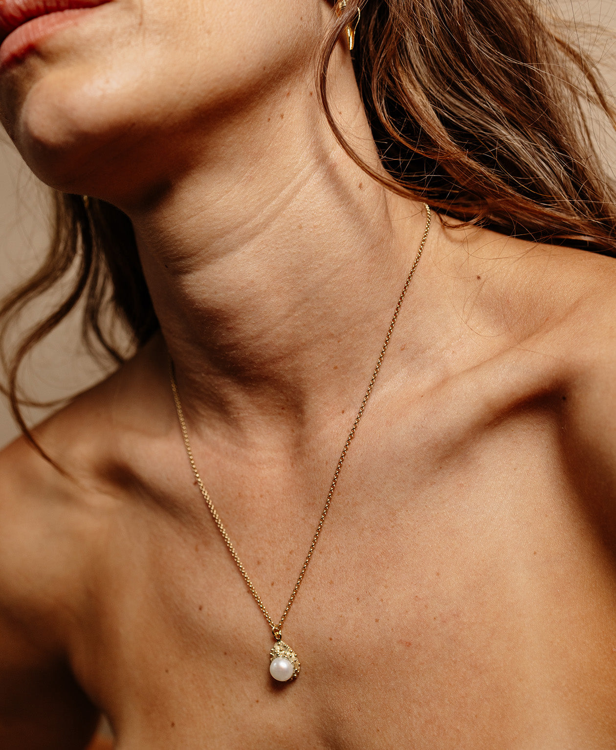 Lulu Necklace - 22k Gold Vermeil, Pearl | Zoë & Morgan NZ