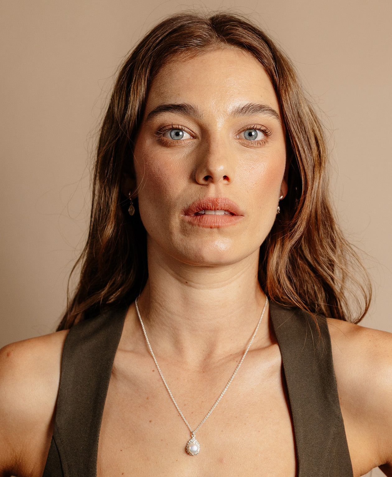 Lulu Necklace - 925 Sterling Silver, Pearl