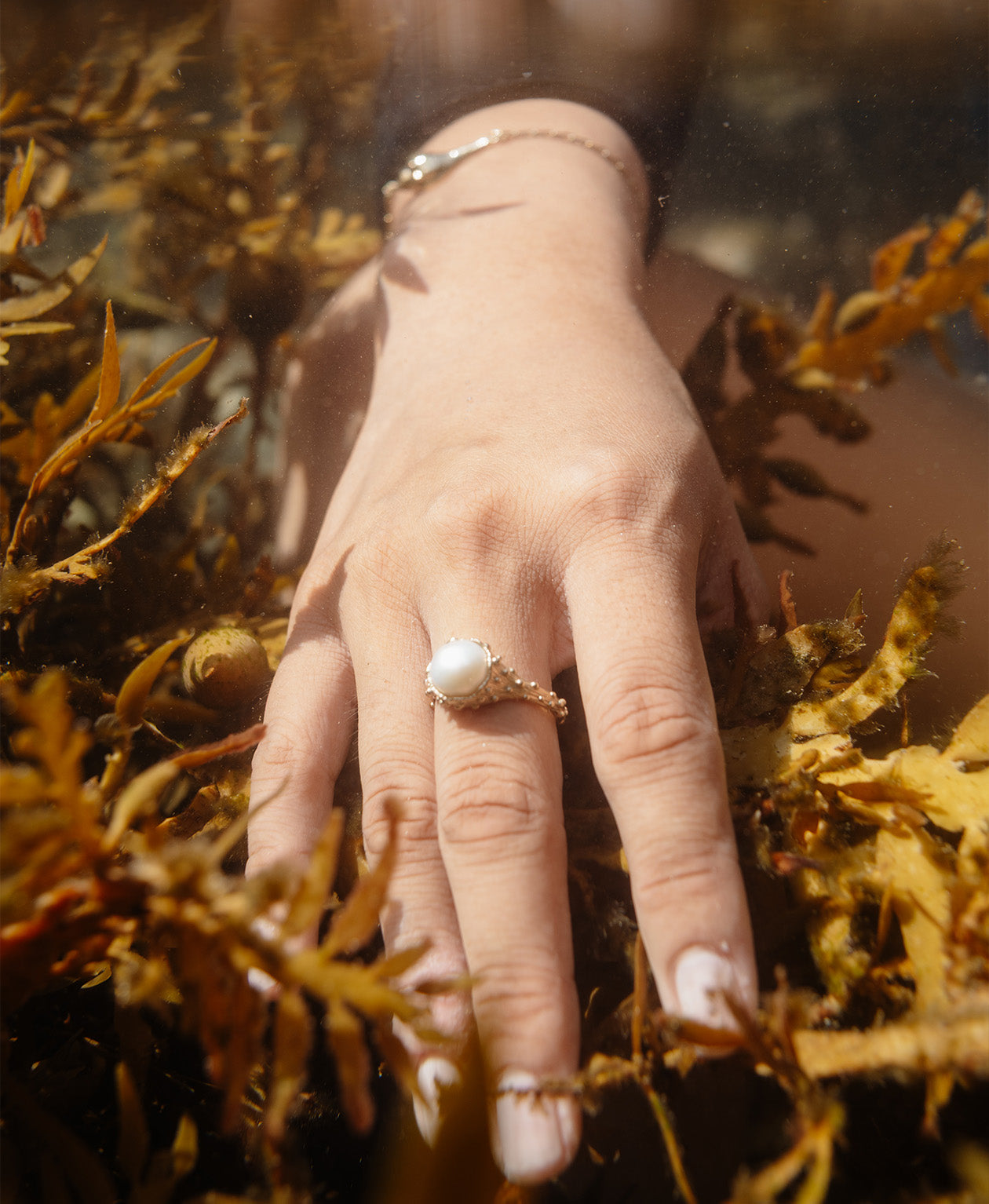 Lulu Ring - 22k Gold Vermeil, Pearl
