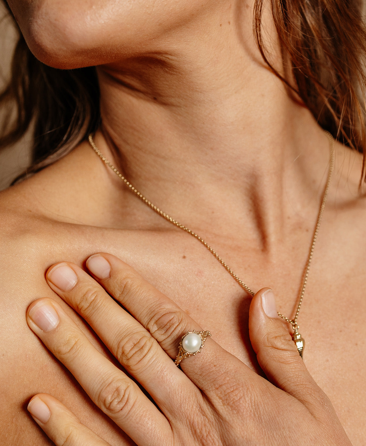 Lulu Ring - 22k Gold Vermeil, Pearl | Zoë & Morgan NZ