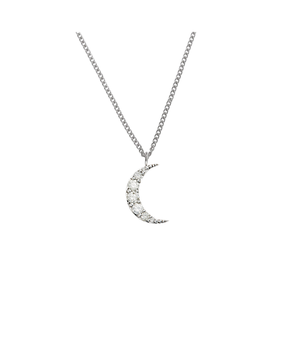Luna Necklace - 9k White Gold, Diamond | Zoë & Morgan NZ