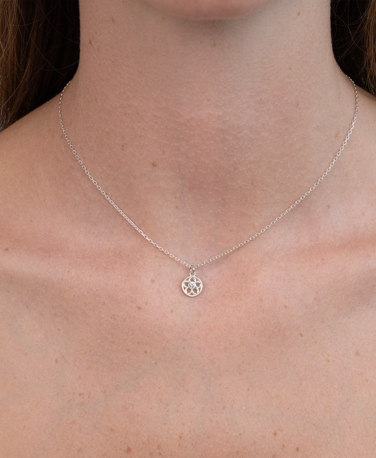 Manuka Necklace - 925 Sterling Silver, White Zircon