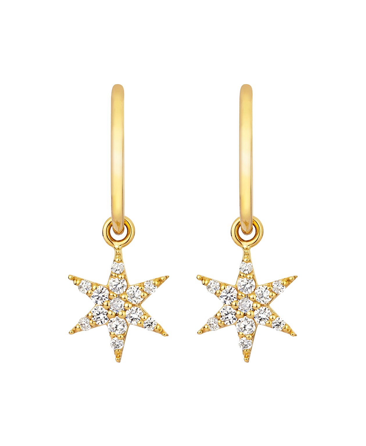 Mini Anahata Hoops - 9k Yellow Gold, Diamond