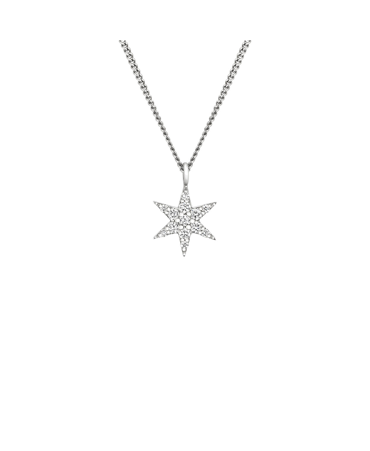 Mini Anahata Necklace - 9k White Gold, Diamond