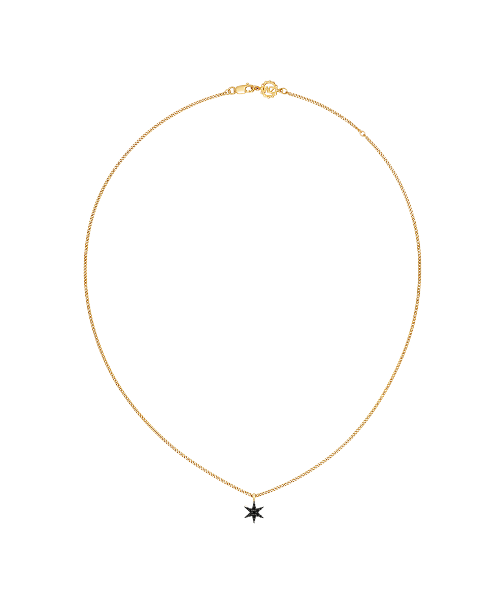 Mini Anahata Necklace - 9k Yellow Gold, Black Diamond