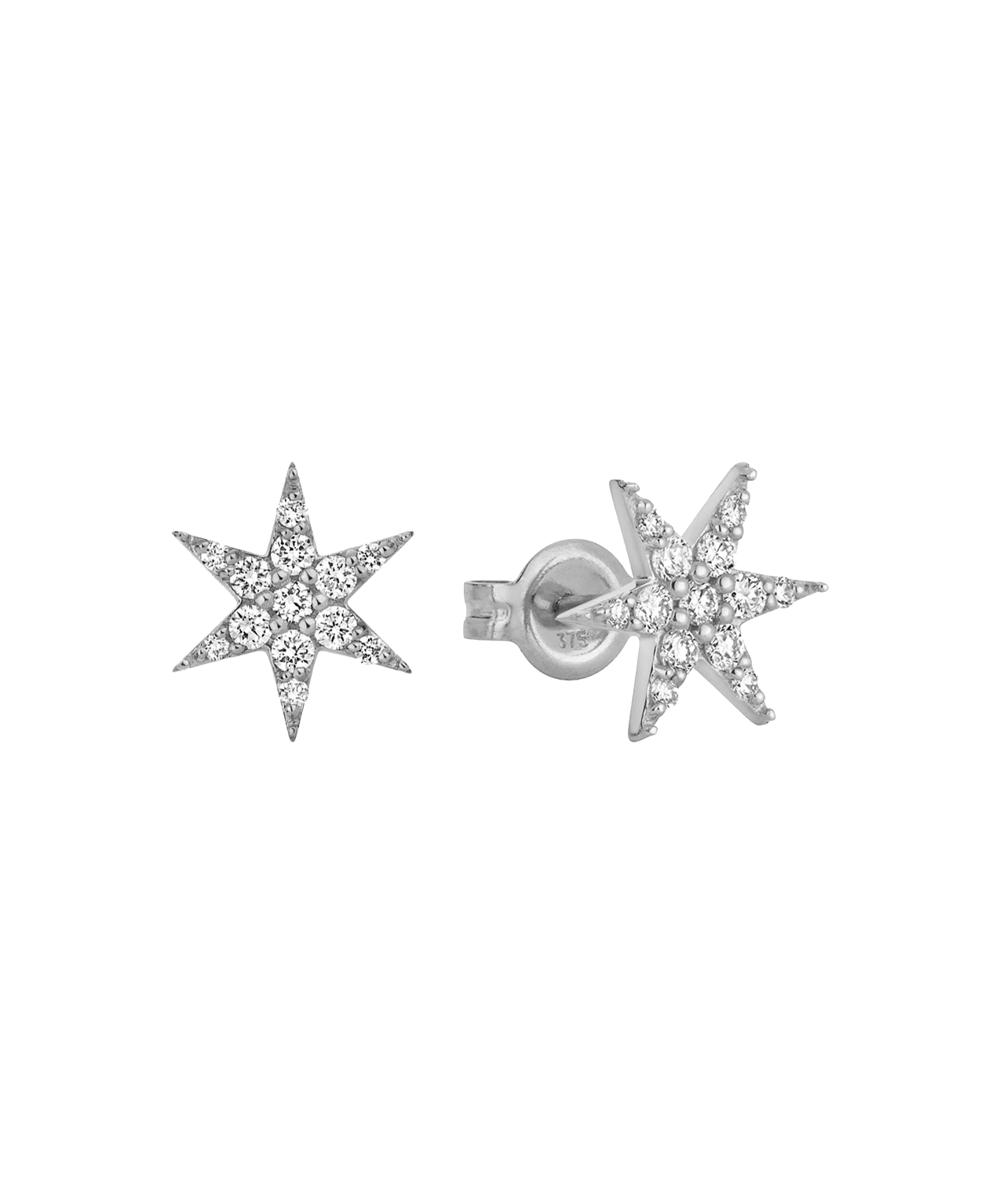 Mini Anahata Studs - 9k White Gold, Diamond