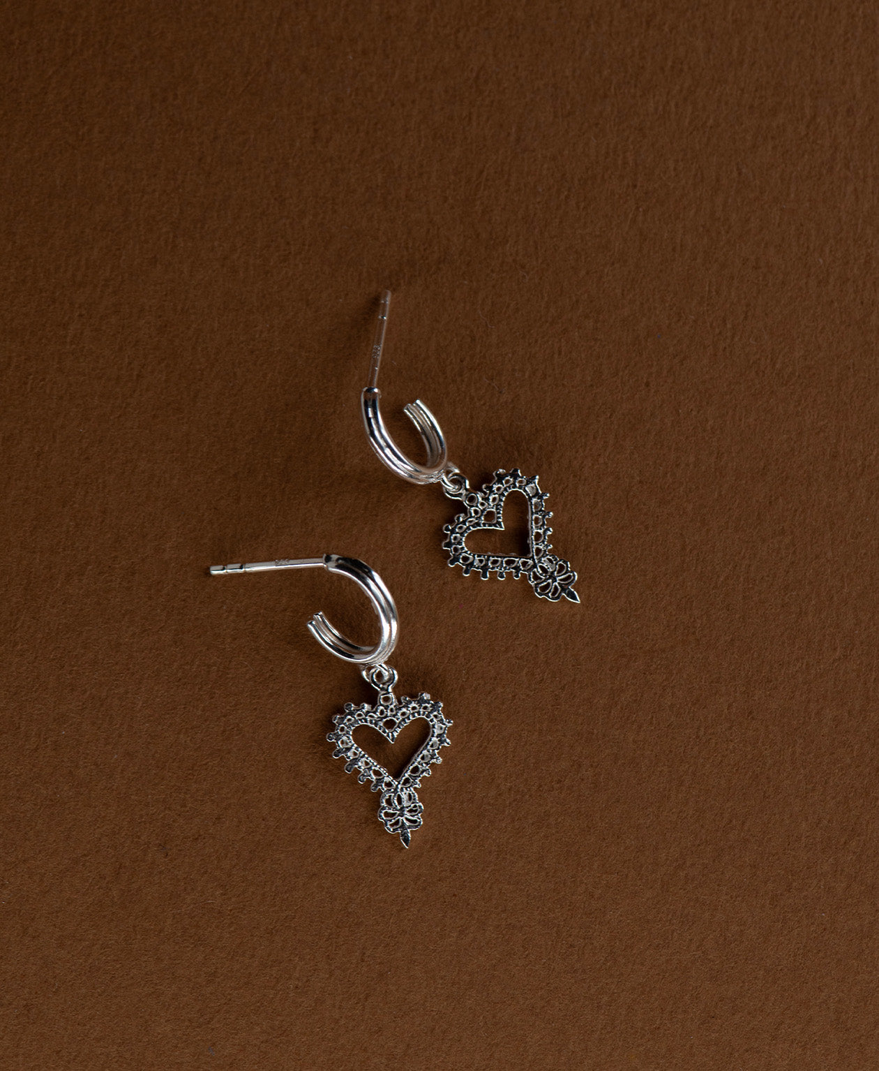 Mini Gypsy Heart Hoops - 925 Sterling Silver