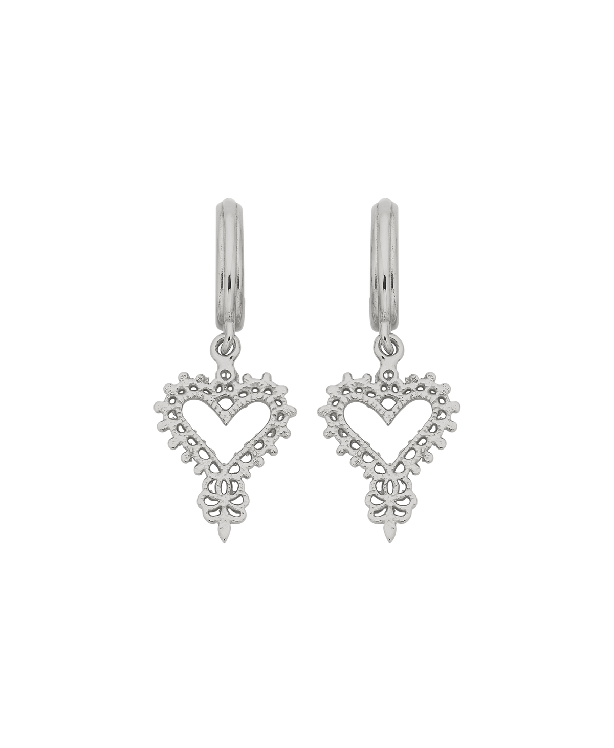 アクセサリー EAR RING PJ LOGO - SILVER Mini Gypsy Heart Hoops - 925 Sterling Silver | Zoë & Morgan NZ