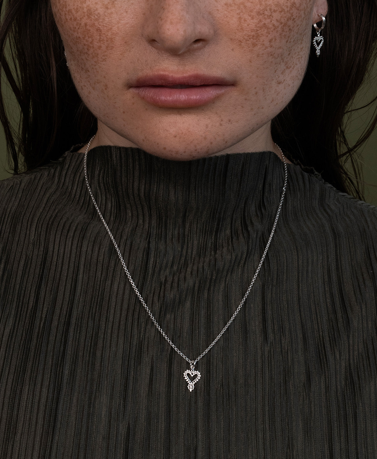Mini Gypsy Heart Necklace - 925 Sterling Silver