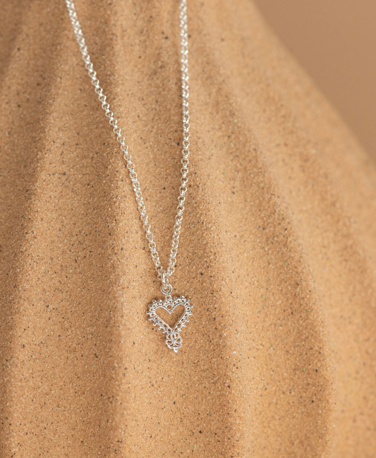 Mini Gypsy Heart Necklace and Earrings Gift Set - 925 Sterling Silver