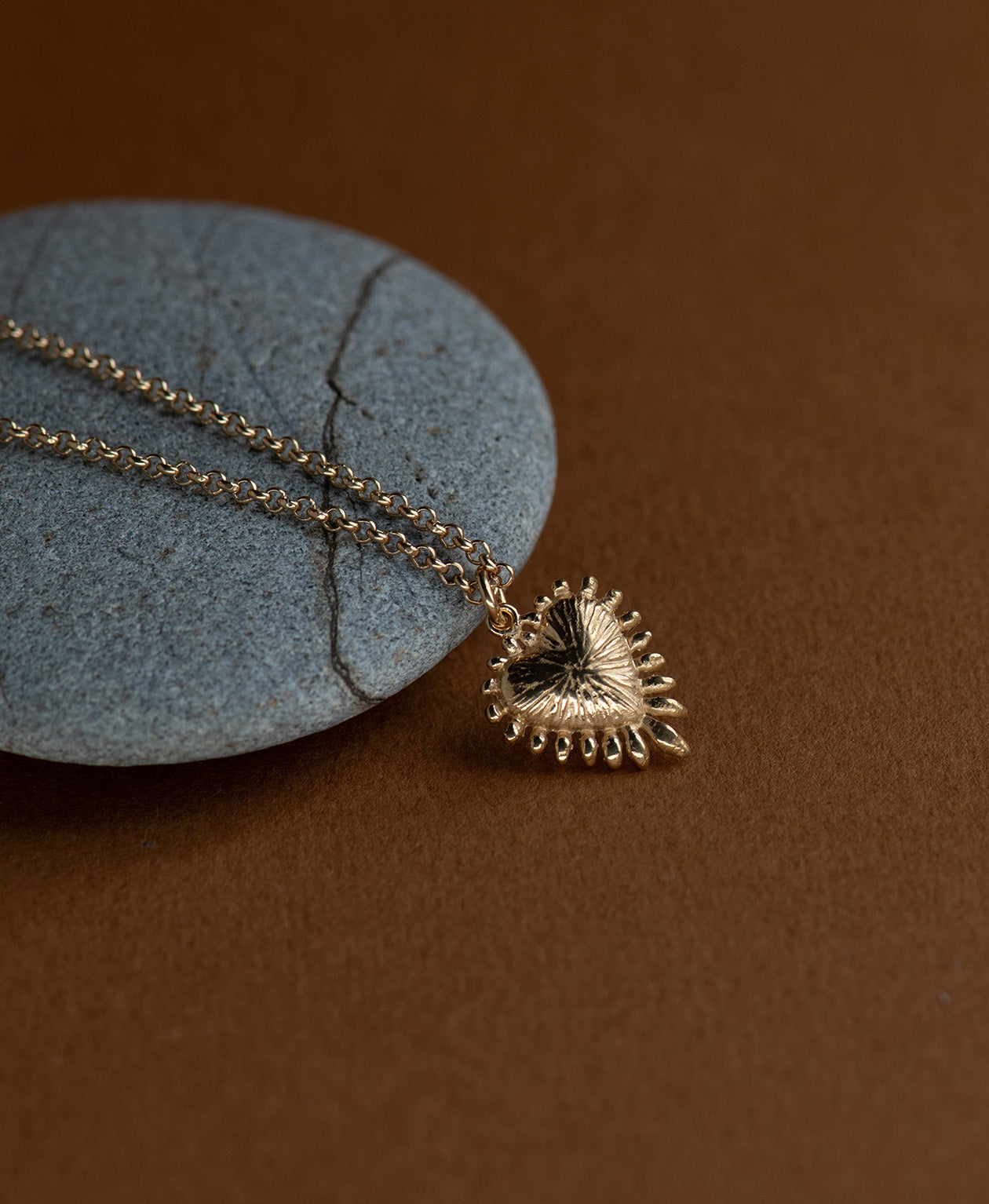 Mini Heart Rays Necklace - 22k Gold Vermeil