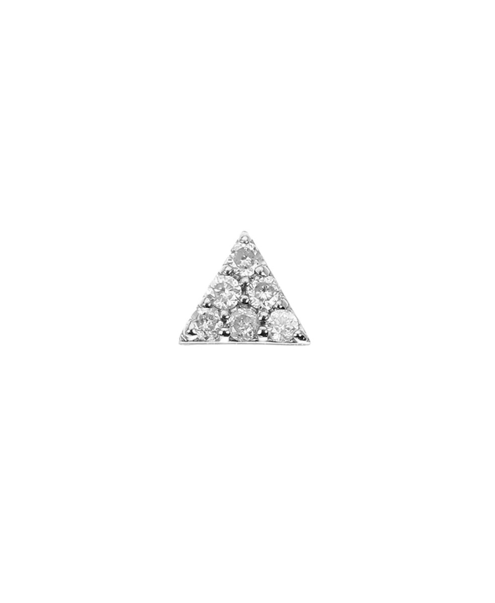 Mini Pyramid Single Stud - 9k White Gold, Diamond