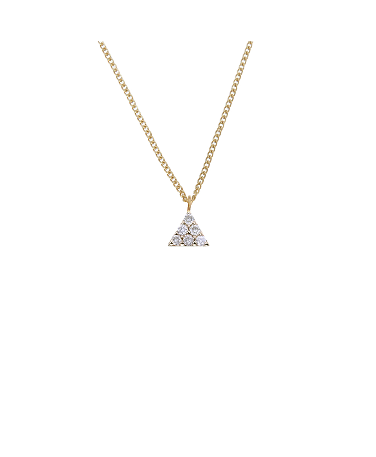 Mini Pyramid Diamond Necklace - 9k Yellow Gold, Diamond