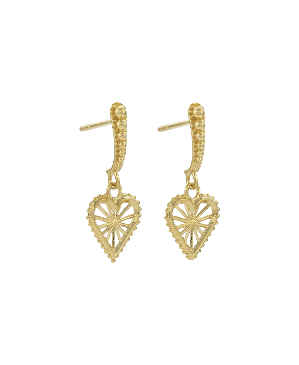 Mini Sweet Heart Earrings - 22k Gold Vermeil