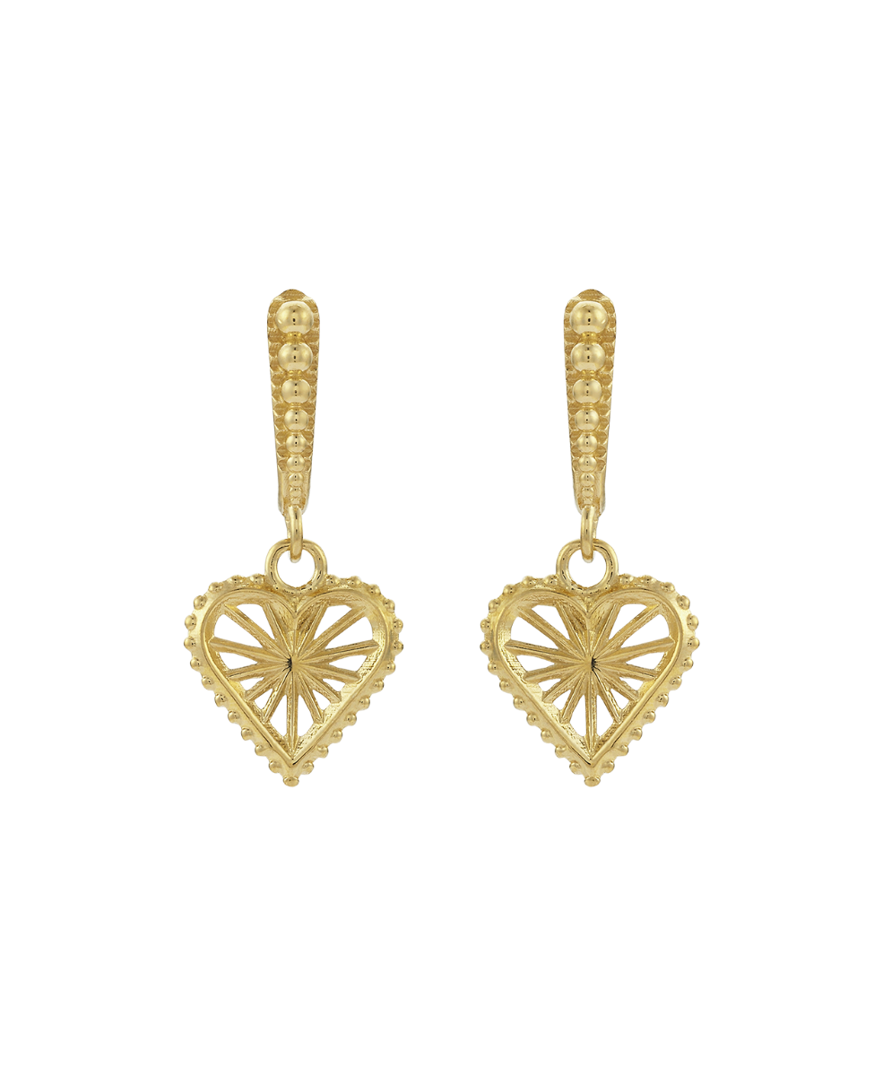 Mini Sweet Heart Earrings - 22k Gold Vermeil