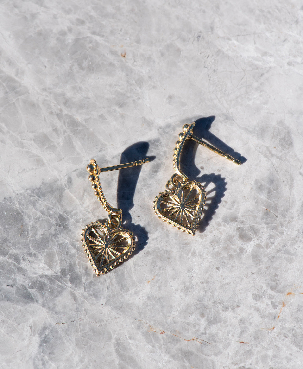 Mini Sweet Heart Earrings - 22k Gold Vermeil