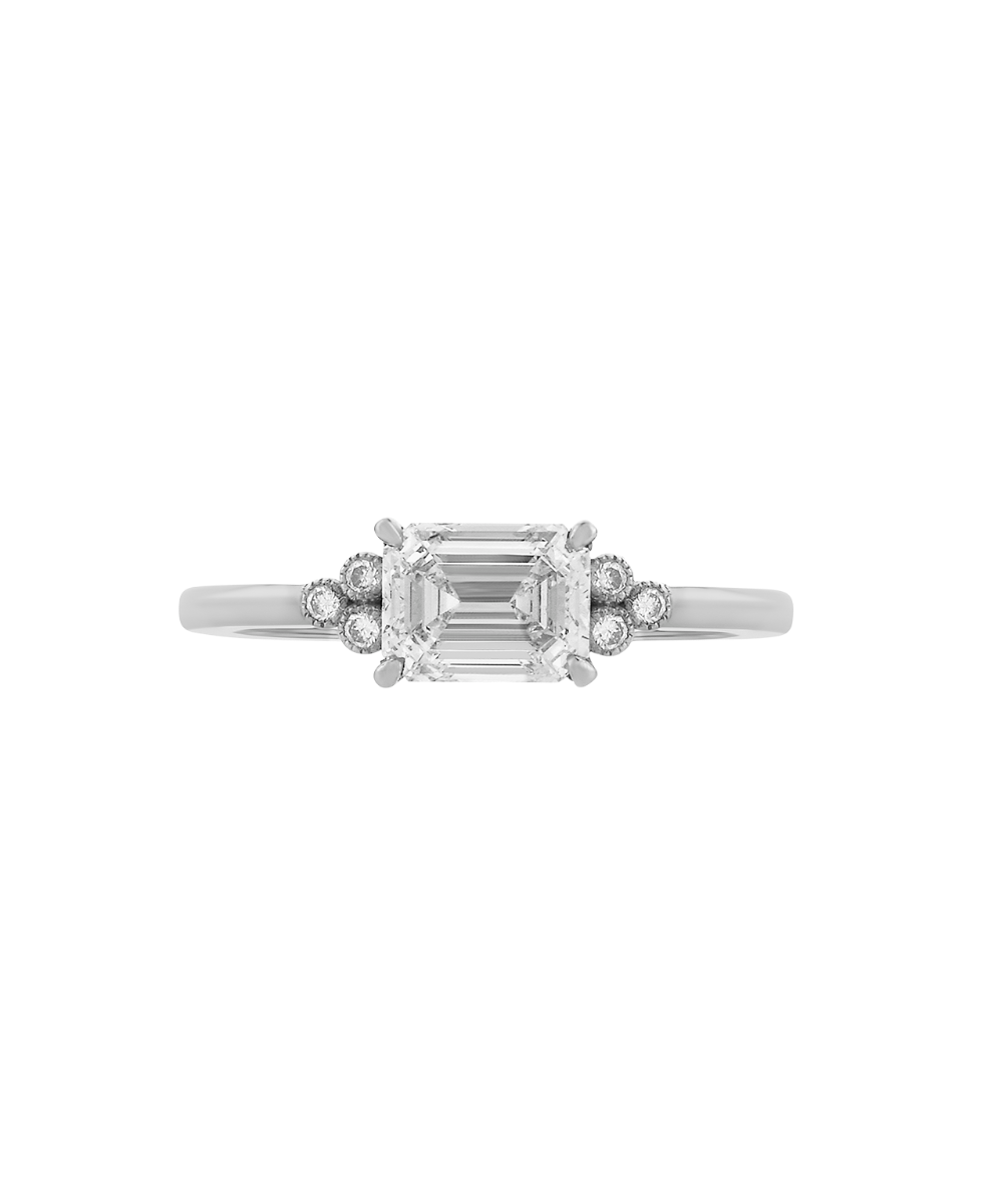 Mon Cheri Engagement Ring - Platinum, Emerald Cut Diamond 1.0 carat