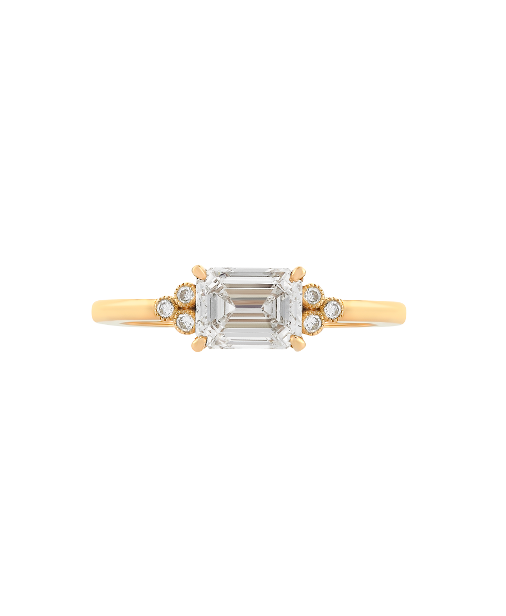 Mon Cheri Engagement Ring - 18k Yellow Gold, Emerald Cut Diamond 1.0 carat