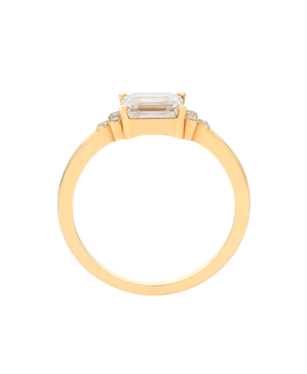 Mon Cheri Engagement Ring - 18k Yellow Gold, Emerald Cut Diamond 1.0 carat