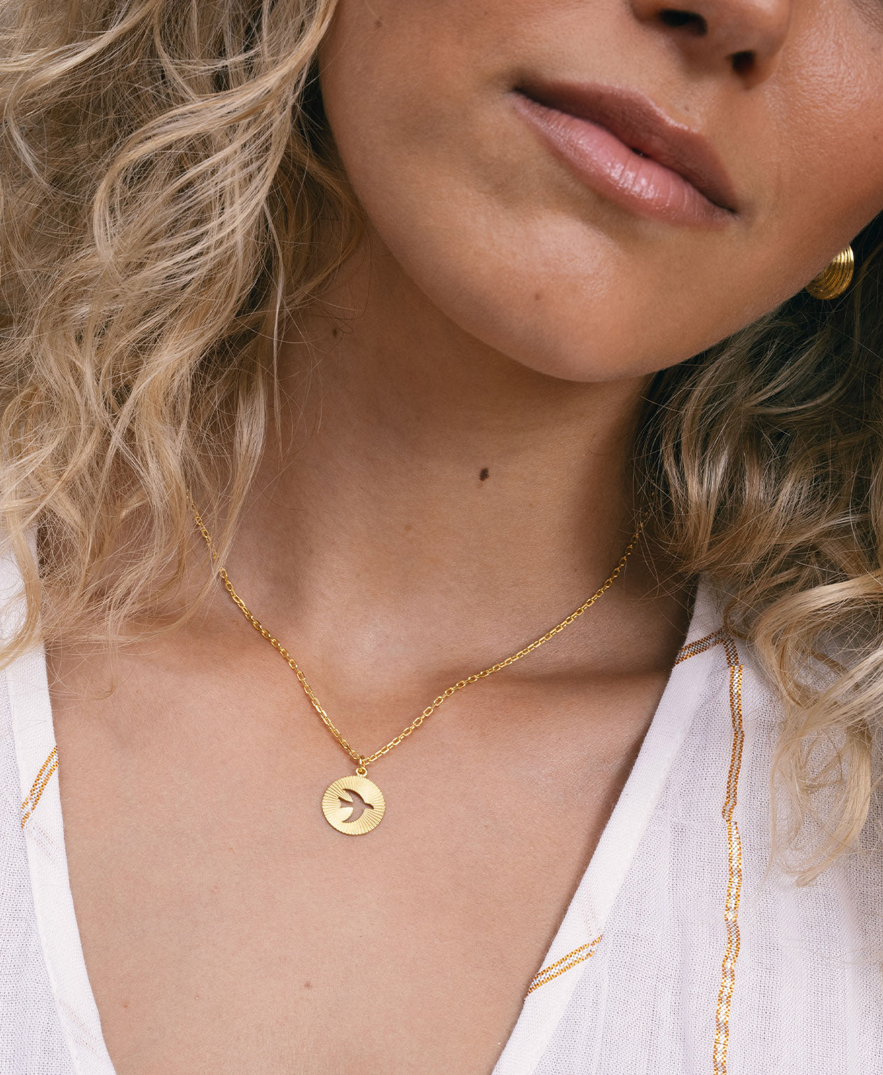 Moonbird Necklace - 22k Gold Vermeil