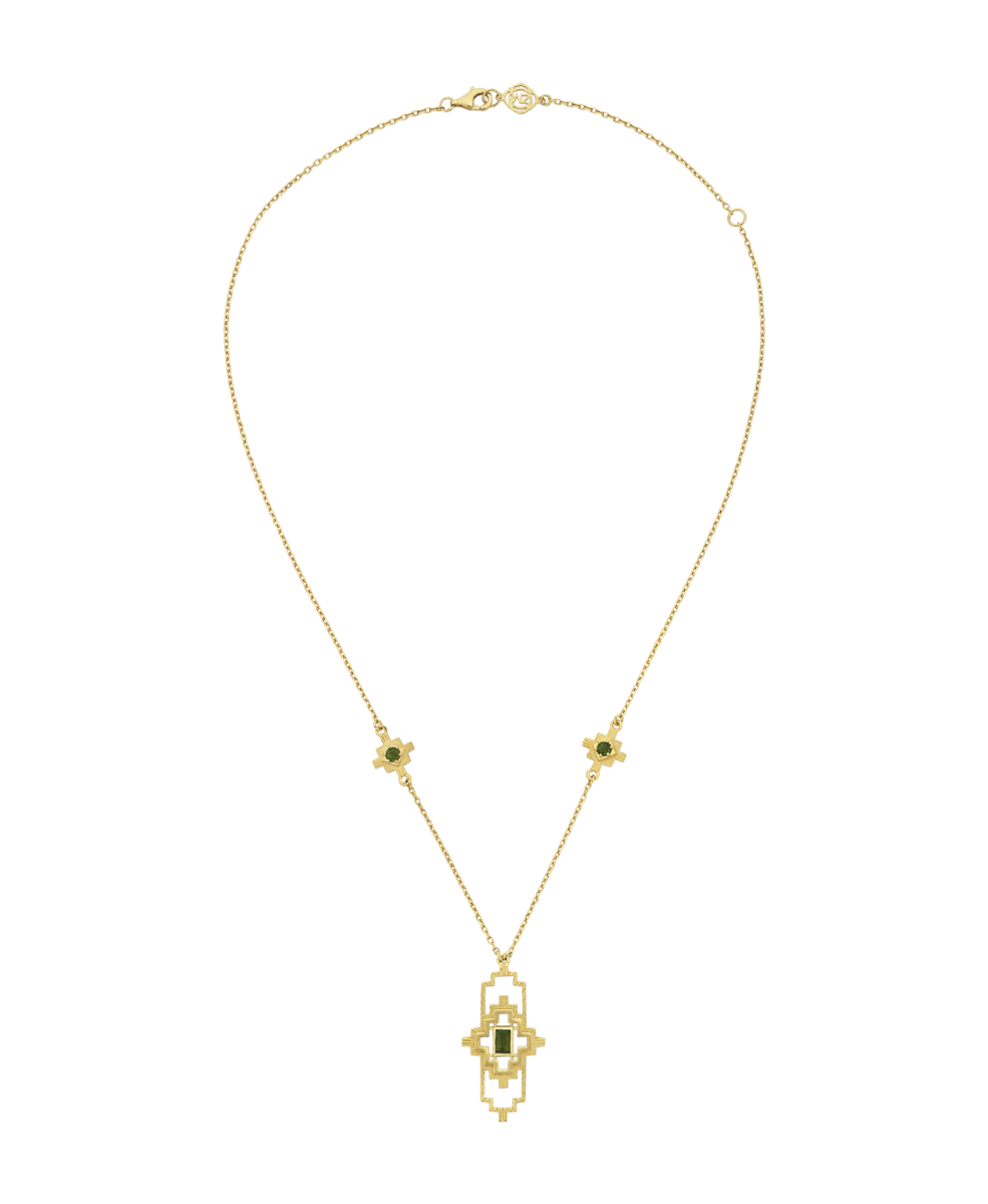 Munay Necklace - 22k Gold Vermeil, Chrome Diopside