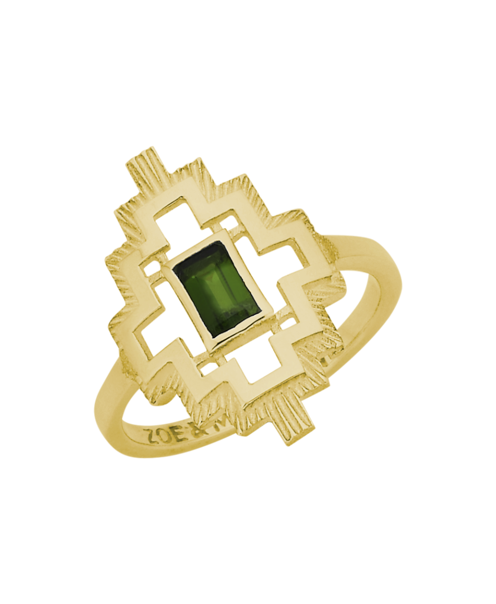 Munay Ring - 22k Gold Vermeil, Chrome Diopside