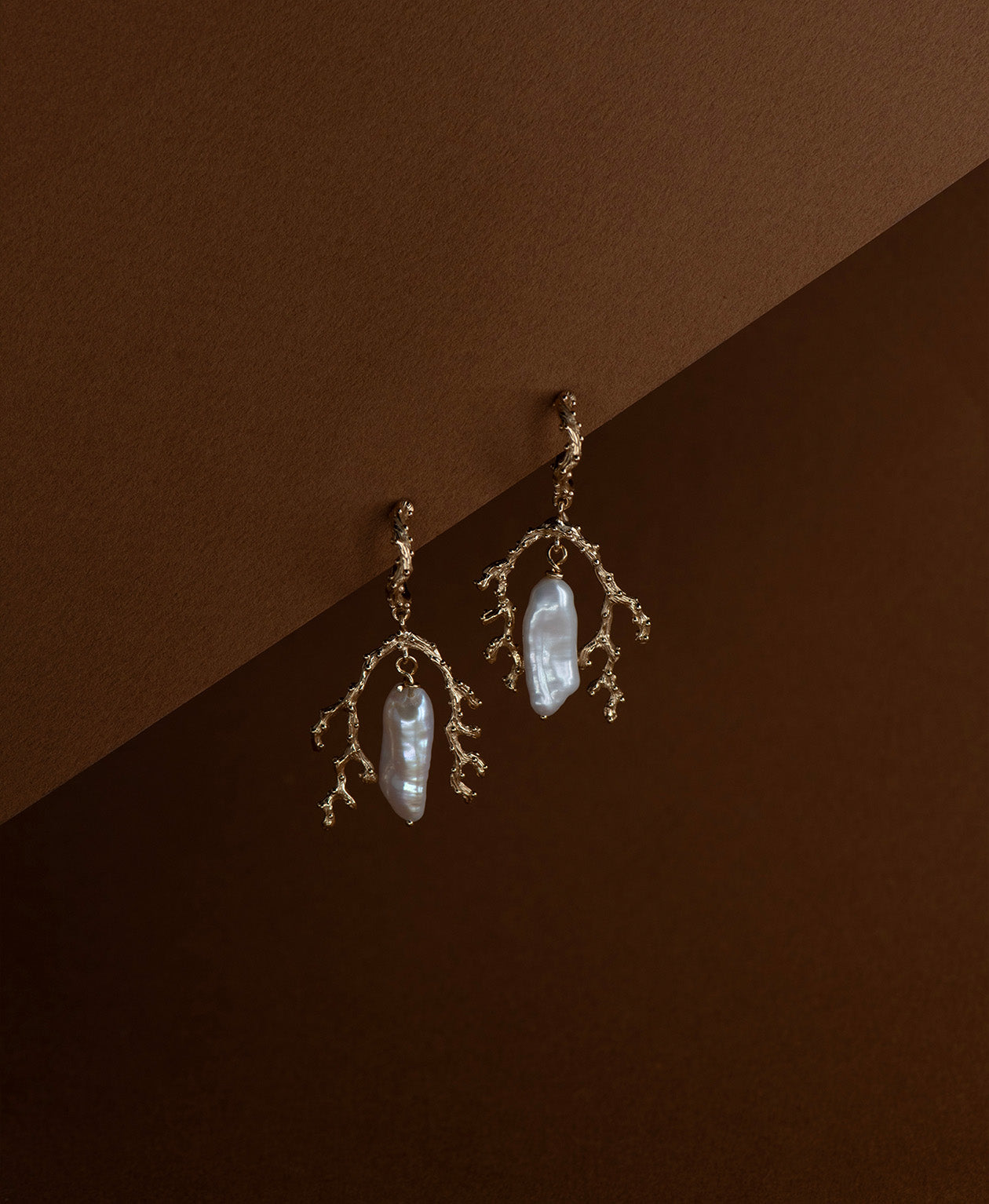 Mutiara Earrings - 22k Gold Vermeil, Baroque Pearl
