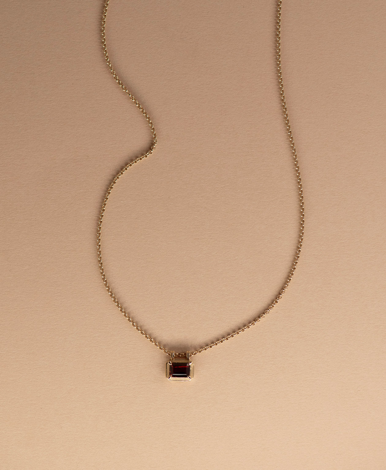 Naia Necklace - 22k Gold Vermeil, Rhodolite Garnet