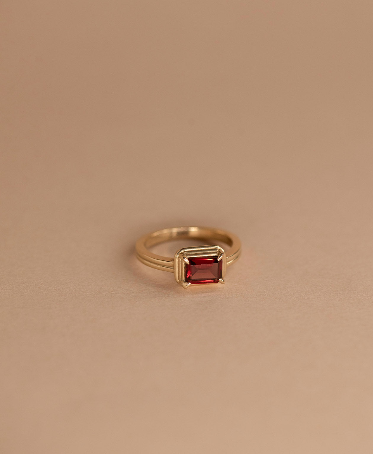 Naia Ring - 22k Gold Vermeil, Rhodolite Garnet