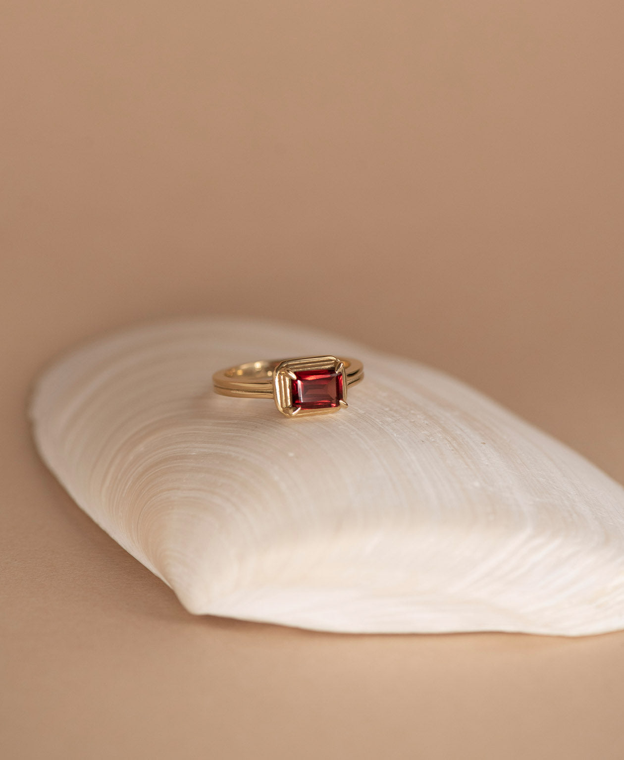 Naia Ring - 22k Gold Vermeil, Rhodolite Garnet