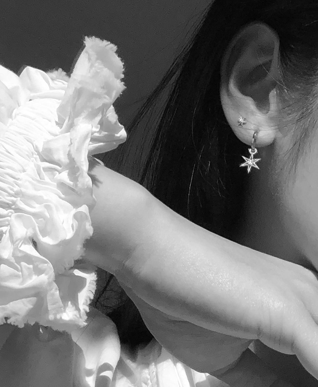 No Star Like Thee Studs - 22k Gold Vermeil, White Zircon