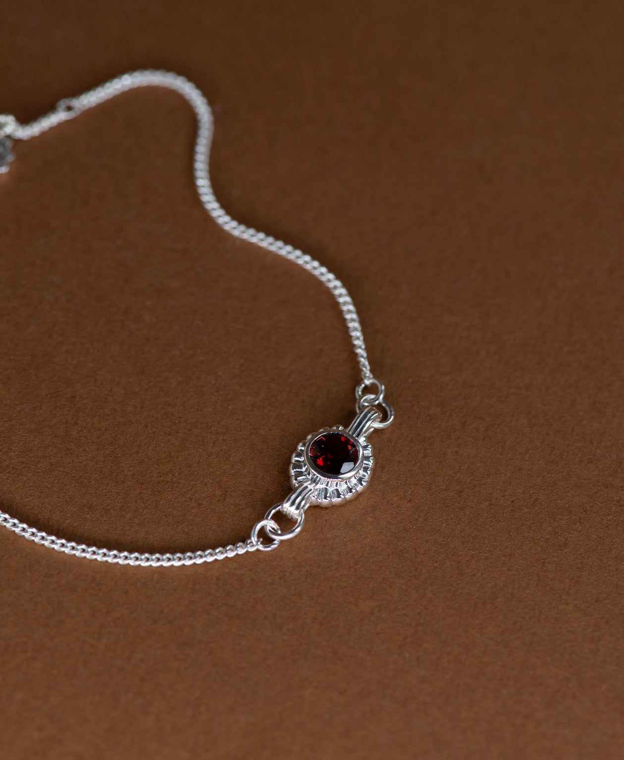 Odette Bracelet - 925 Sterling Silver, Garnet