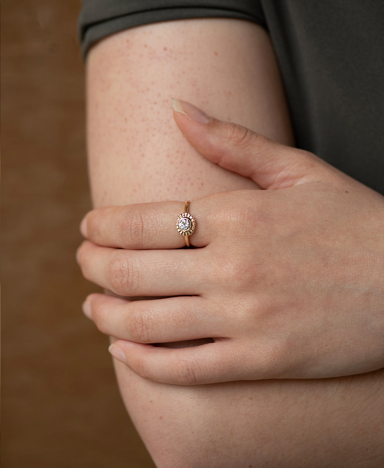 Odette Ring - 9k Yellow Gold, Round Lab Grown Diamond