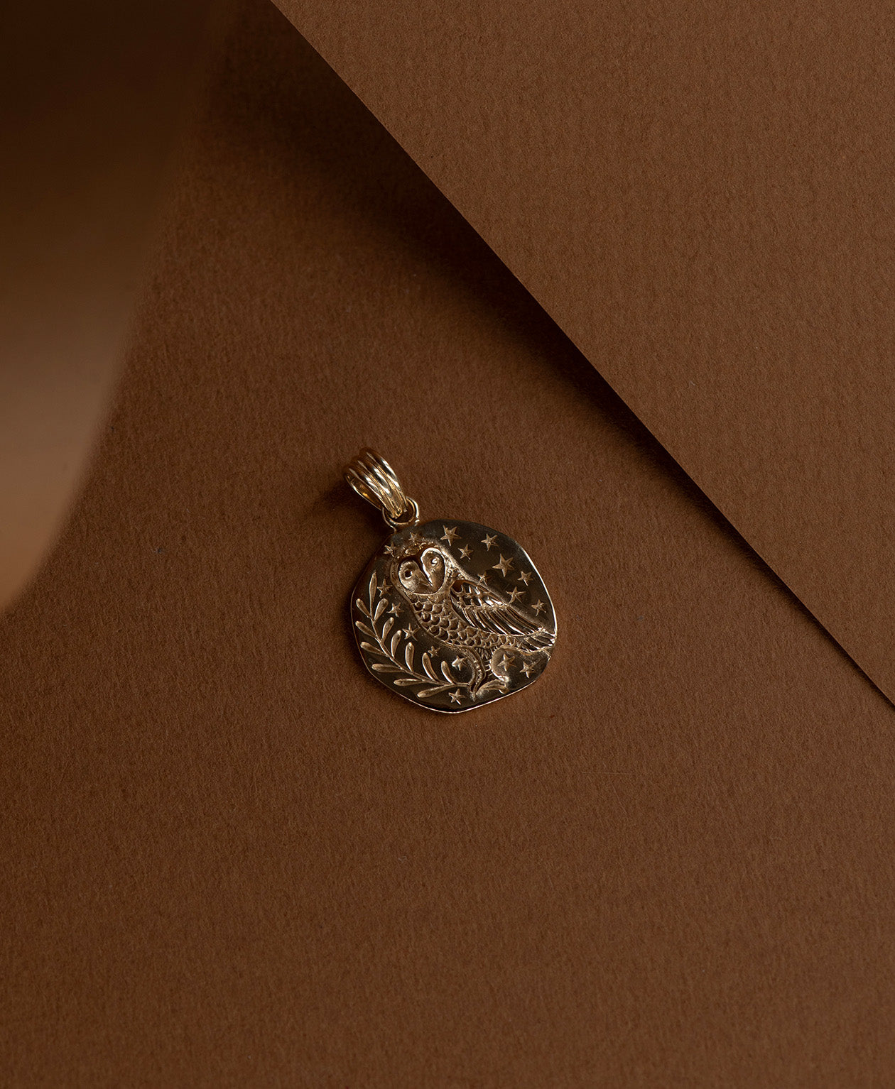 Owl Charm - 22k Gold Vermeil