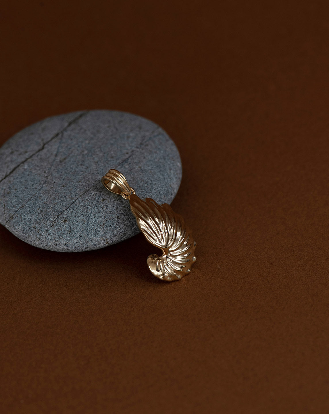 Paper Nautilus Charm - 22k Gold Vermeil