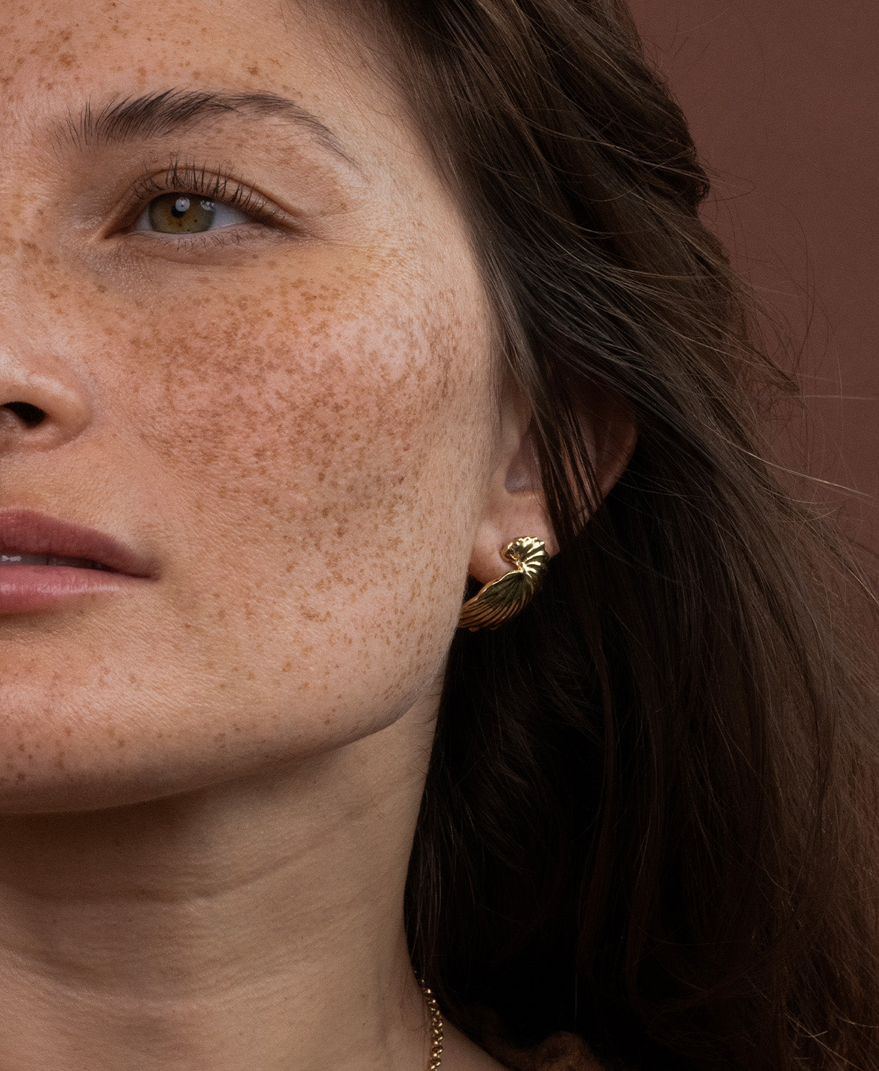 Paper Nautilus Earrings - 22k Gold Vermeil