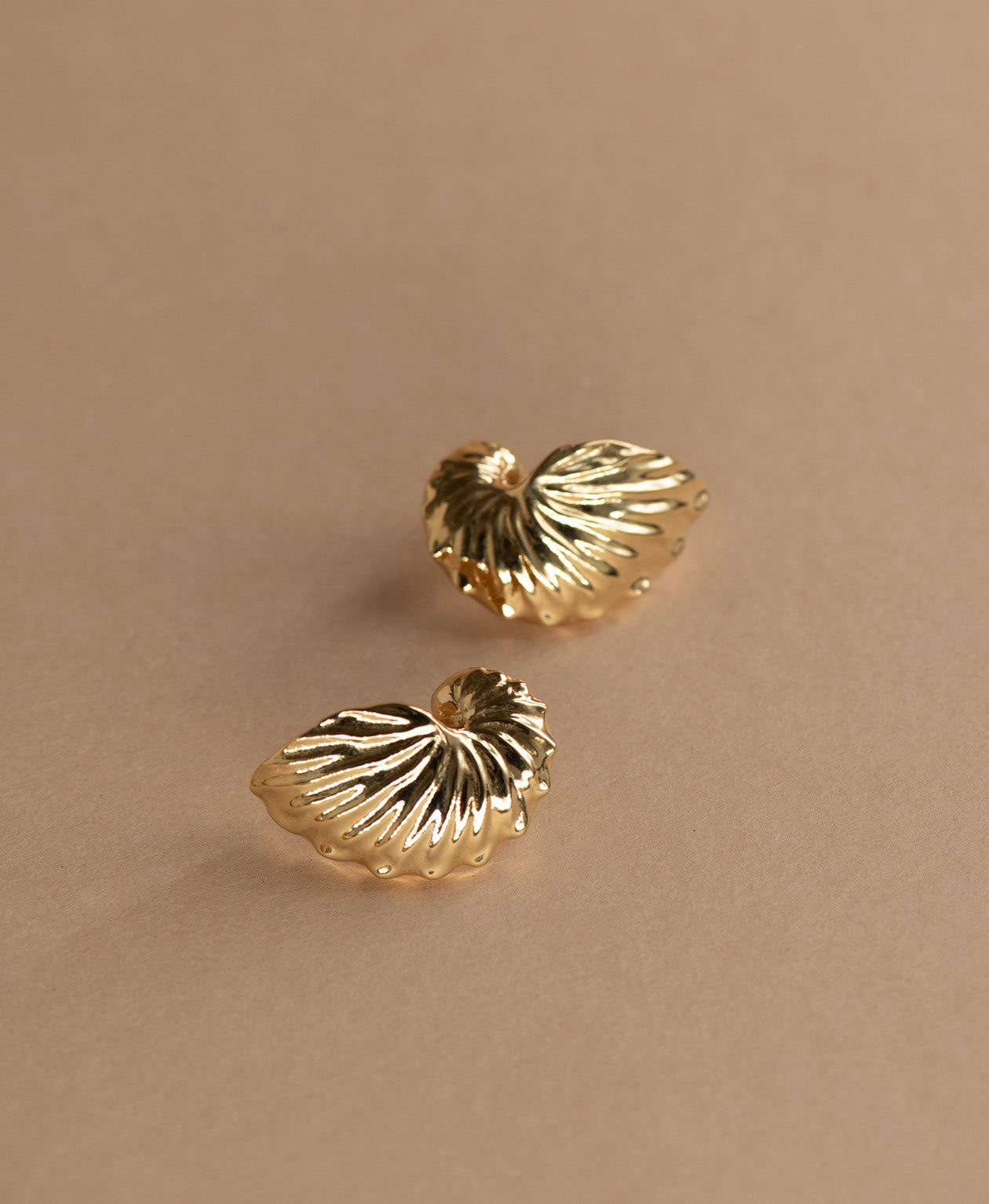 Paper Nautilus Earrings - 22k Gold Vermeil