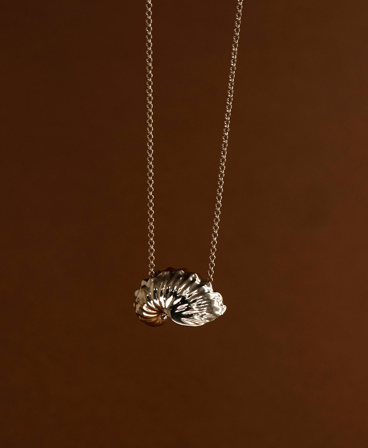 Paper Nautilus Necklace - 22k Gold Vermeil