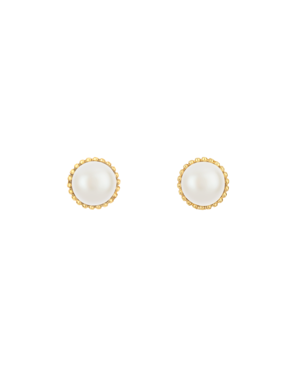 Pearl Earrings - 22k Gold Vermeil, Freshwater Pearl