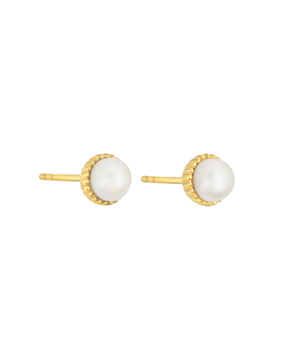 Pearl Earrings - 22k Gold Vermeil, Freshwater Pearl