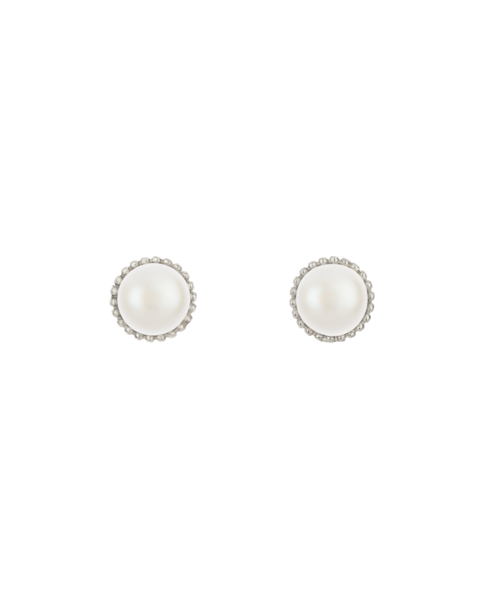 Pearl Earrings - 925 Sterling Silver, Freshwater Pearl